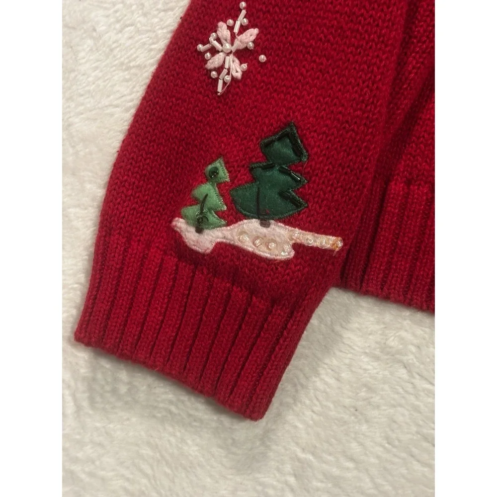 VTG Ms. Lee Winter  XL‎ Sweater Women's Cardigan Snowmen Embroidered Full Zip
